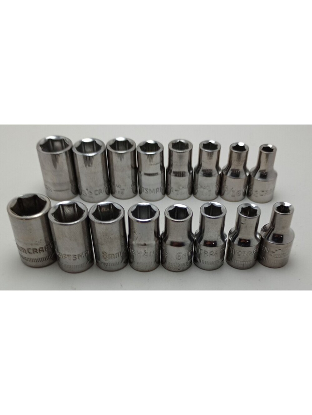 CRAFTSMAN 1/4 Drive Set 16 Shallow Metic & Standard 6-Point 4mm-10mm 5/32"-3/8"